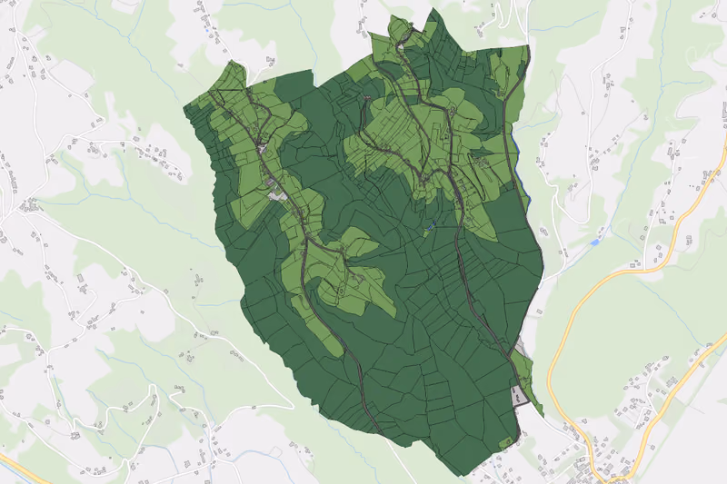 Kartenvorschau des Bodenverbrauchs der KG Brudersegg