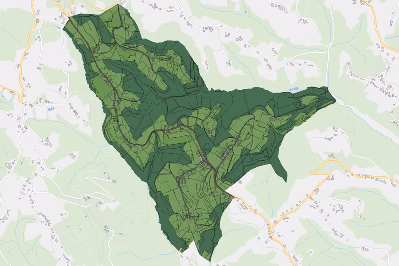 Kartenvorschau des Bodenverbrauchs der KG Greith