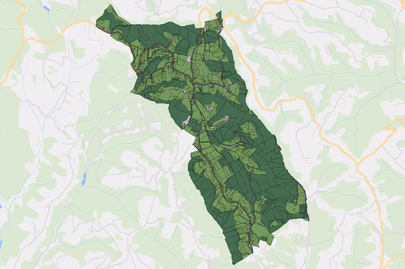 Kartenvorschau des Bodenverbrauchs der KG Höch