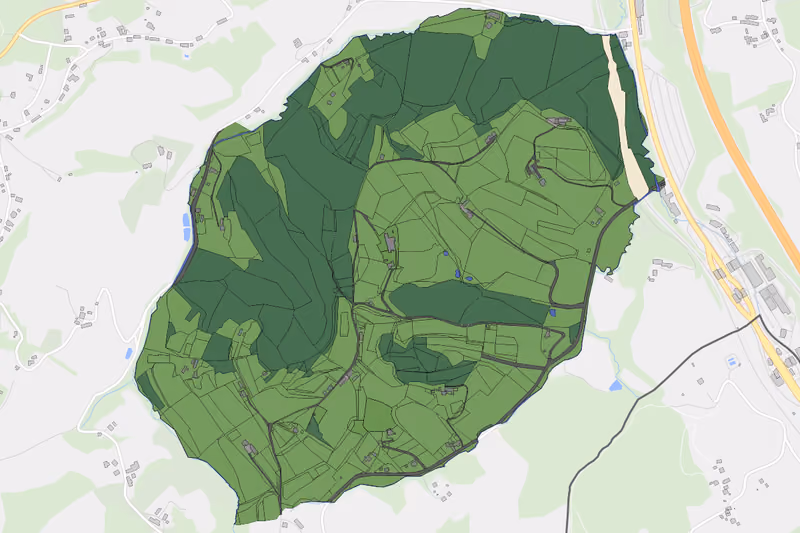 Kartenvorschau des Bodenverbrauchs der KG Obegg
