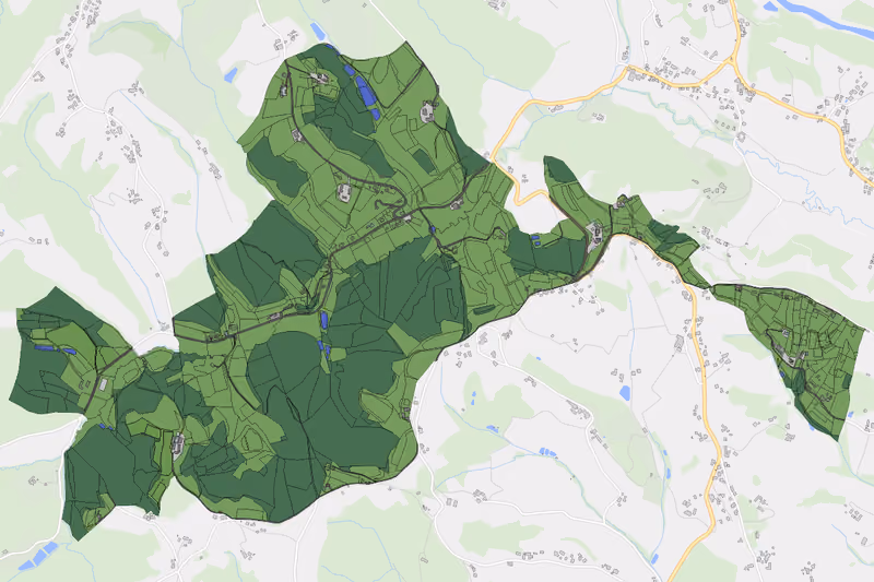 Kartenvorschau des Bodenverbrauchs der KG Oberlupitscheni