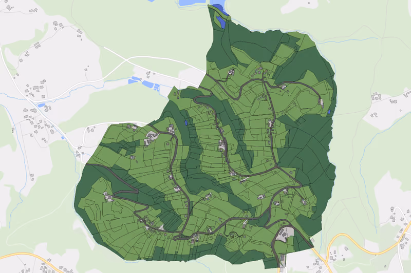 Kartenvorschau des Bodenverbrauchs der KG Sausal-Kerschegg