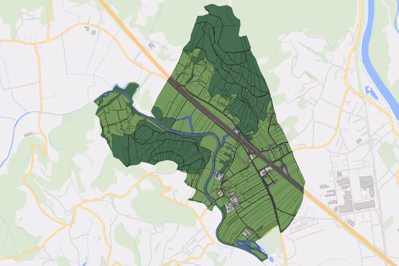 Kartenvorschau des Bodenverbrauchs der KG Stangersdorf