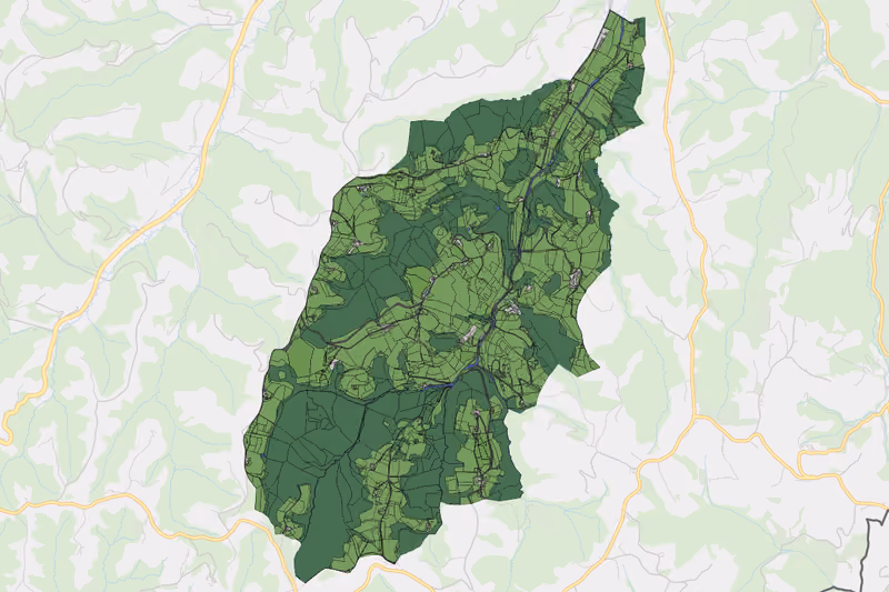 Kartenvorschau des Bodenverbrauchs der KG Steinbach