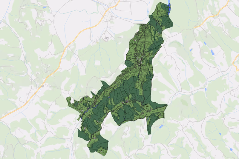 Kartenvorschau des Bodenverbrauchs der KG Unterfahrenbach