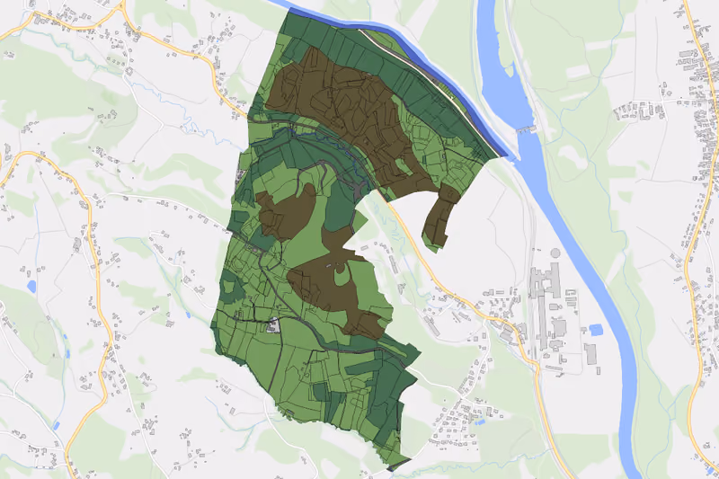 Kartenvorschau des Bodenverbrauchs der KG Unterlupitscheni