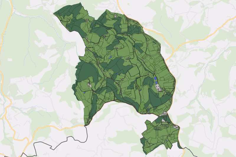 Kartenvorschau des Bodenverbrauchs der KG Wielitsch