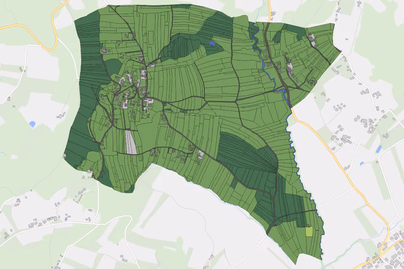 Kartenvorschau des Bodenverbrauchs der KG Grössing
