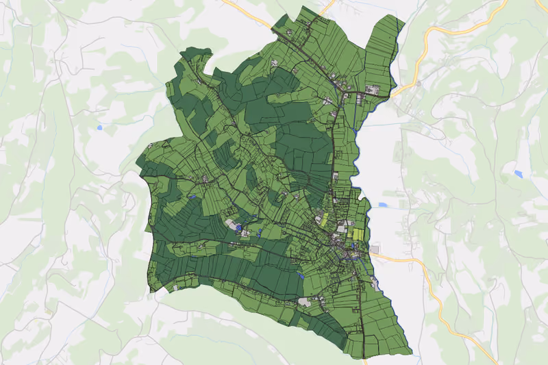 Kartenvorschau des Bodenverbrauchs der KG Heiligenkreuz am Waasen