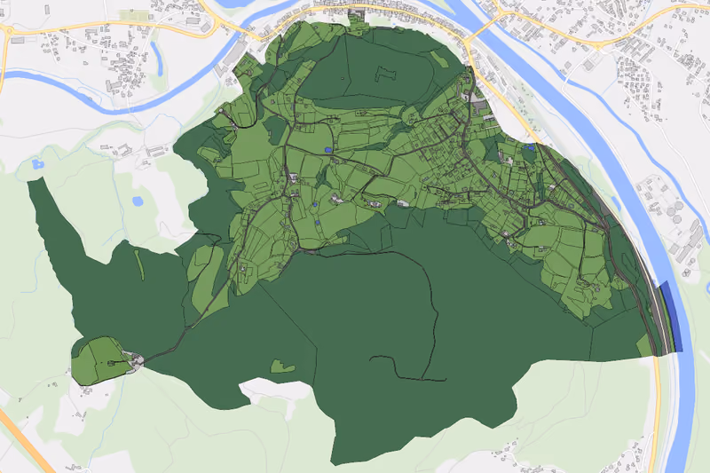 Kartenvorschau des Bodenverbrauchs der KG Unterhaus