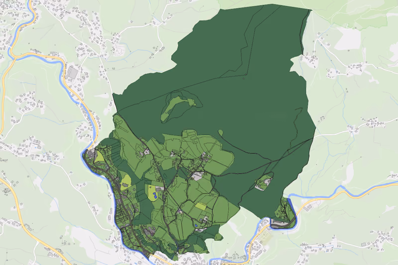 Kartenvorschau des Bodenverbrauchs der KG Obertressen