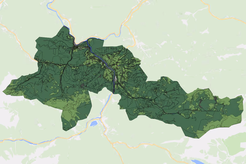 Kartenvorschau des Bodenverbrauchs der KG Landl