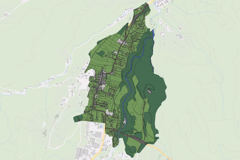 Kartenvorschau des Bodenverbrauchs der KG St. Gallen