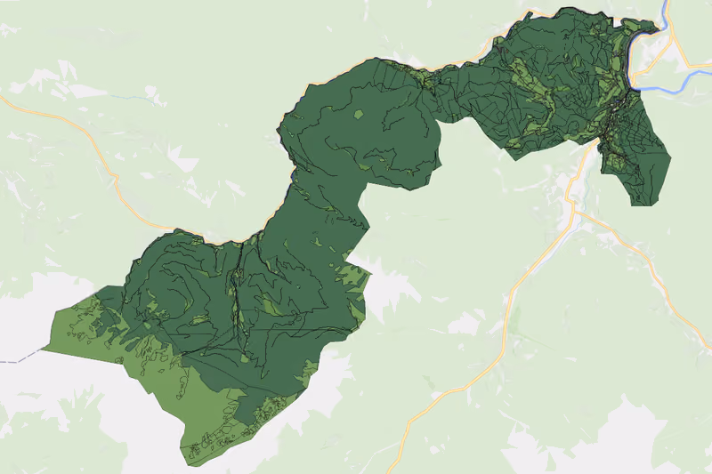 Kartenvorschau des Bodenverbrauchs der KG Weißenbach an der Enns