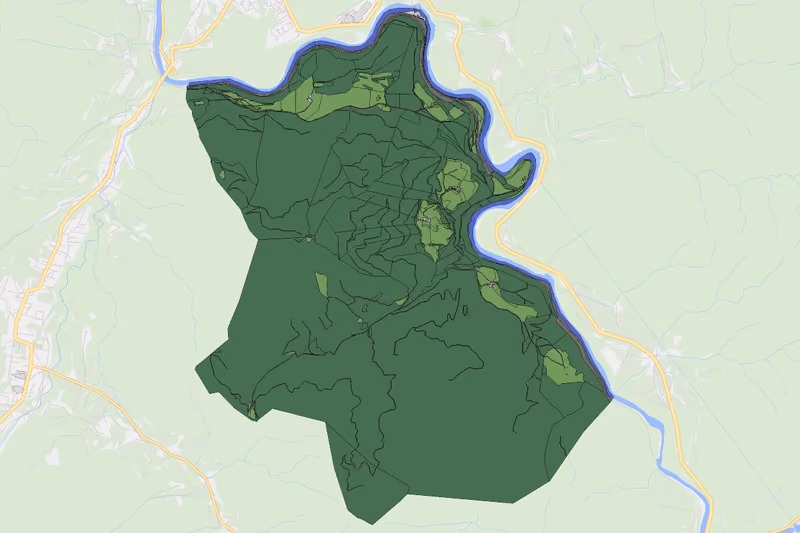 Kartenvorschau des Bodenverbrauchs der KG Wolfsbachau