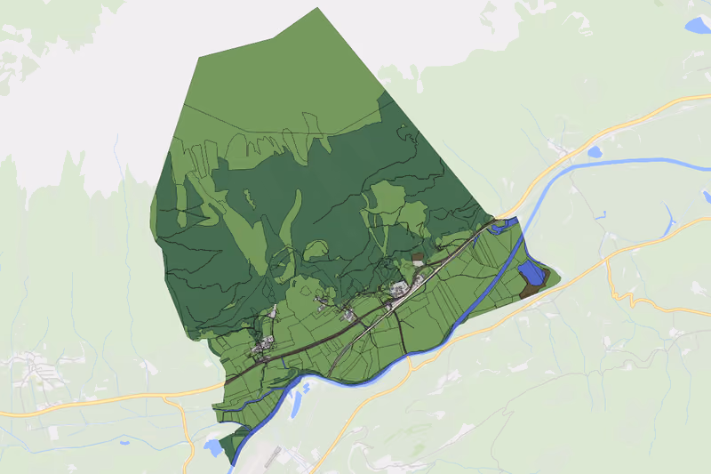 Kartenvorschau des Bodenverbrauchs der KG Diemlern