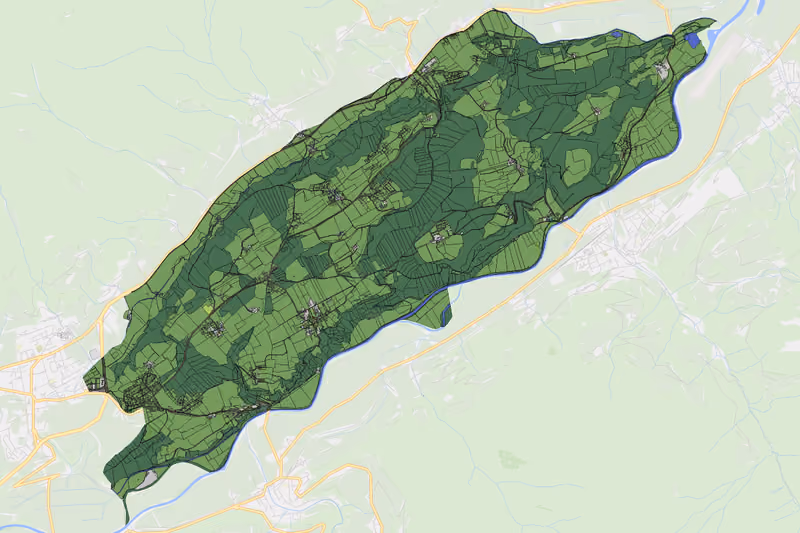 Kartenvorschau des Bodenverbrauchs der KG Mitterberg