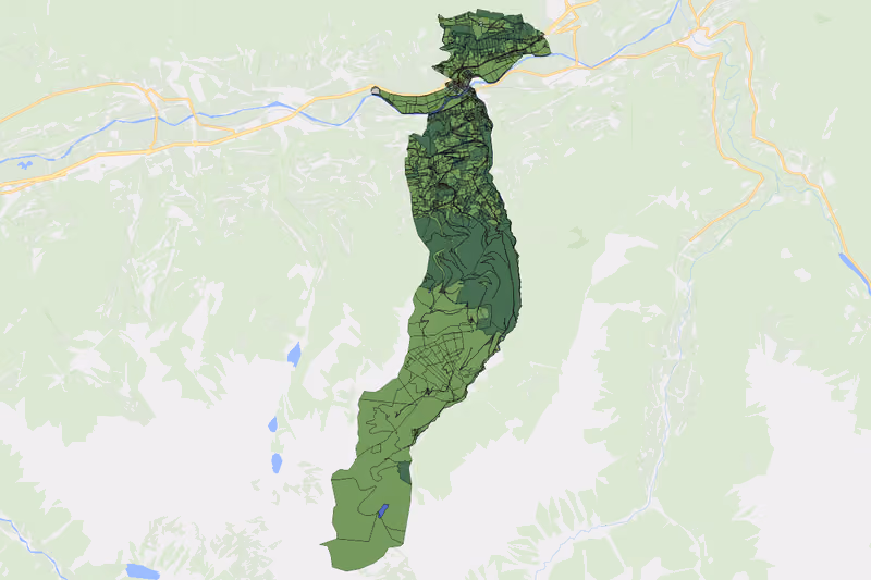 Kartenvorschau des Bodenverbrauchs der KG Pruggern