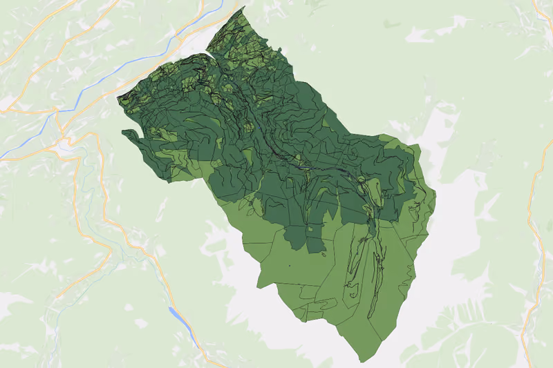 Kartenvorschau des Bodenverbrauchs der KG Sonnberg