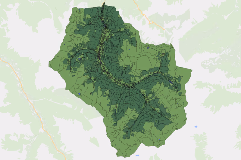 Kartenvorschau des Bodenverbrauchs der KG Donnersbachwald