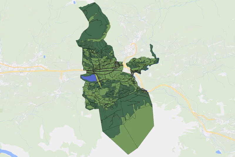 Kartenvorschau des Bodenverbrauchs der KG Klachau