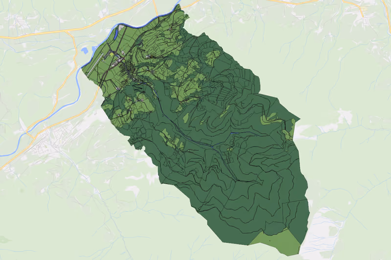 Kartenvorschau des Bodenverbrauchs der KG Niederöblarn