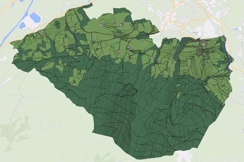 Kartenvorschau des Bodenverbrauchs der KG Raumberg