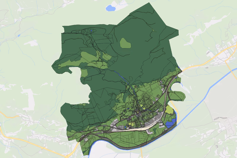 Kartenvorschau des Bodenverbrauchs der KG Stainach