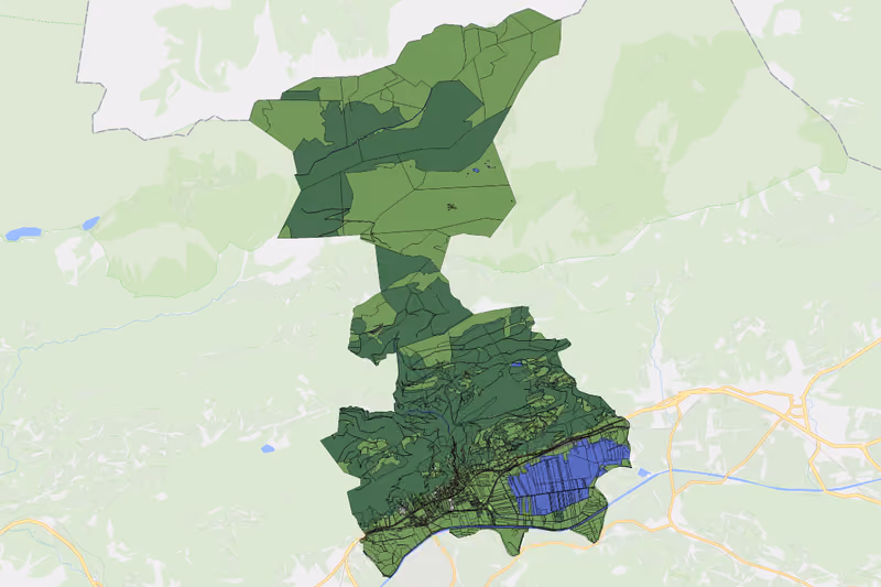 Kartenvorschau des Bodenverbrauchs der KG Wörschach