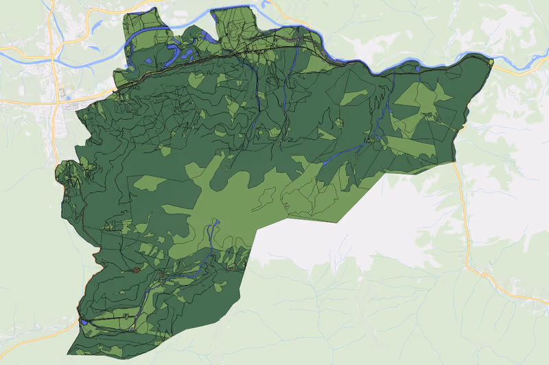 Kartenvorschau des Bodenverbrauchs der KG Krumau