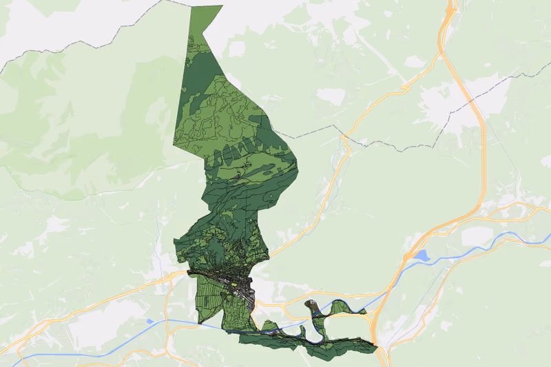 Kartenvorschau des Bodenverbrauchs der KG Liezen