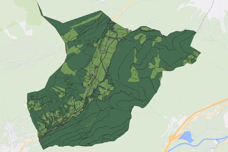 Kartenvorschau des Bodenverbrauchs der KG Pyhrn