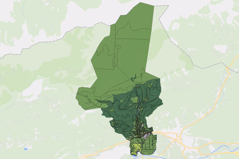 Kartenvorschau des Bodenverbrauchs der KG Weißenbach bei Liezen