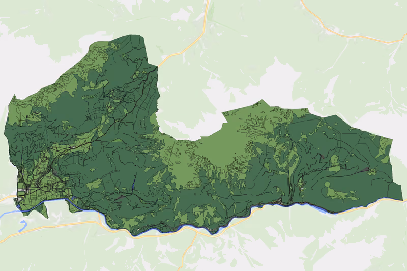 Kartenvorschau des Bodenverbrauchs der KG Weng