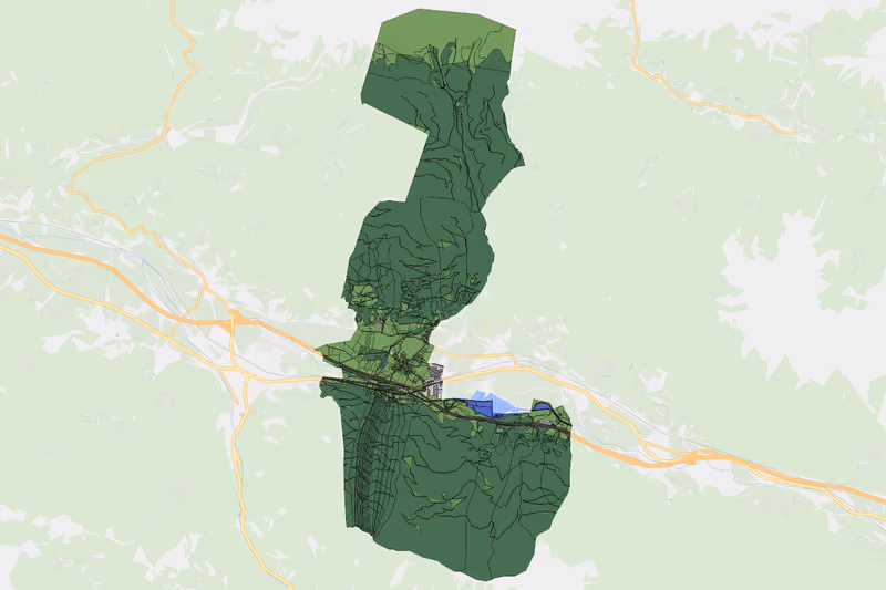 Kartenvorschau des Bodenverbrauchs der KG Au