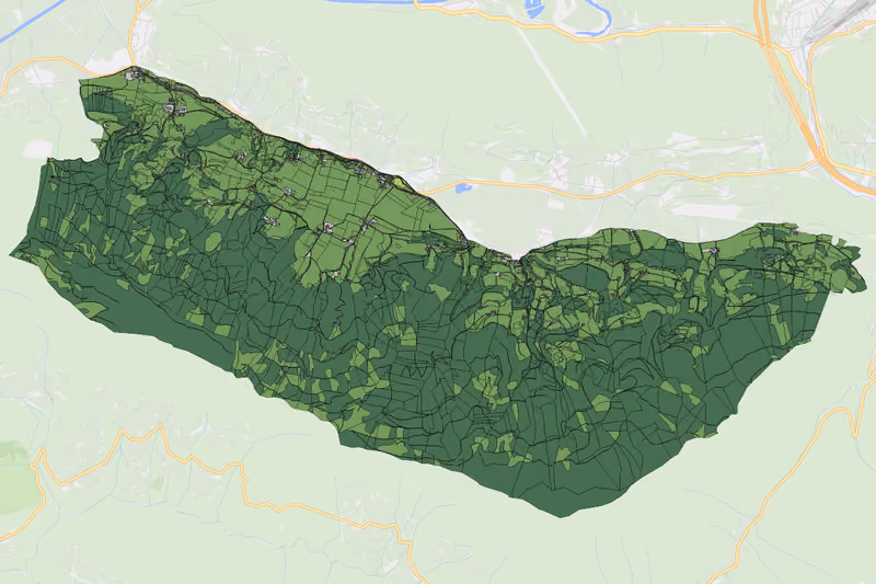 Kartenvorschau des Bodenverbrauchs der KG Lassing Schattseite