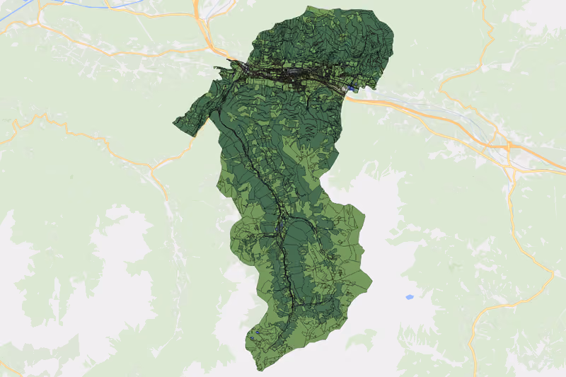 Kartenvorschau des Bodenverbrauchs der KG Rottenmann