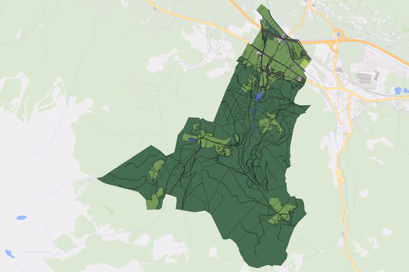 Kartenvorschau des Bodenverbrauchs der KG Schwarzenbach
