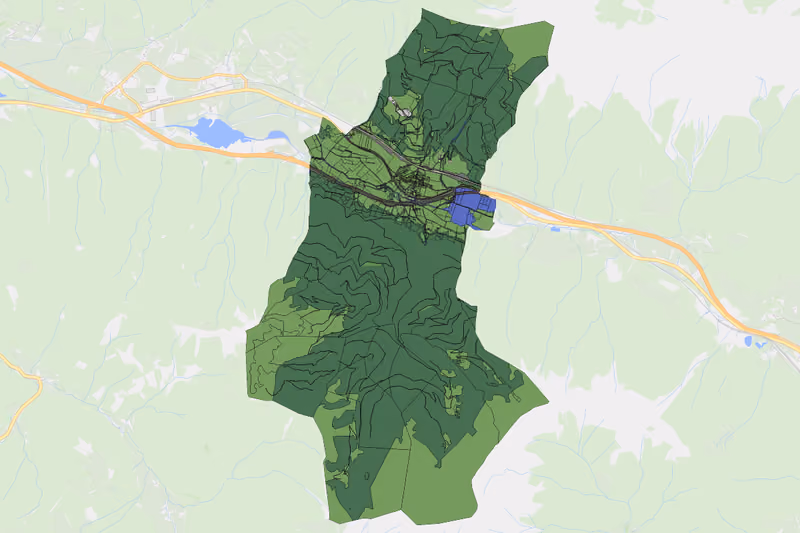 Kartenvorschau des Bodenverbrauchs der KG Treglwang
