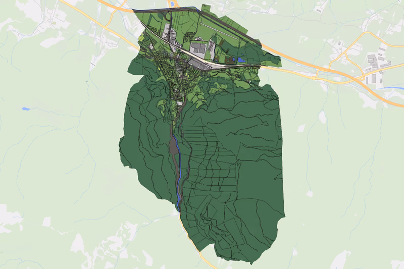 Kartenvorschau des Bodenverbrauchs der KG Trieben