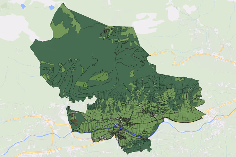Kartenvorschau des Bodenverbrauchs der KG Aich