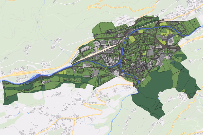 Kartenvorschau des Bodenverbrauchs der KG Schladming