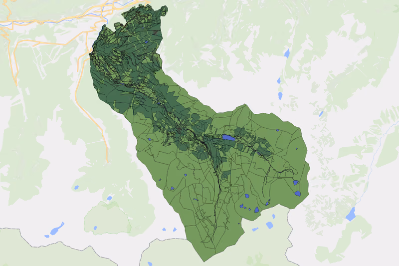Kartenvorschau des Bodenverbrauchs der KG Untertal