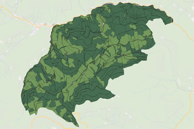 Kartenvorschau des Bodenverbrauchs der KG Amassegg