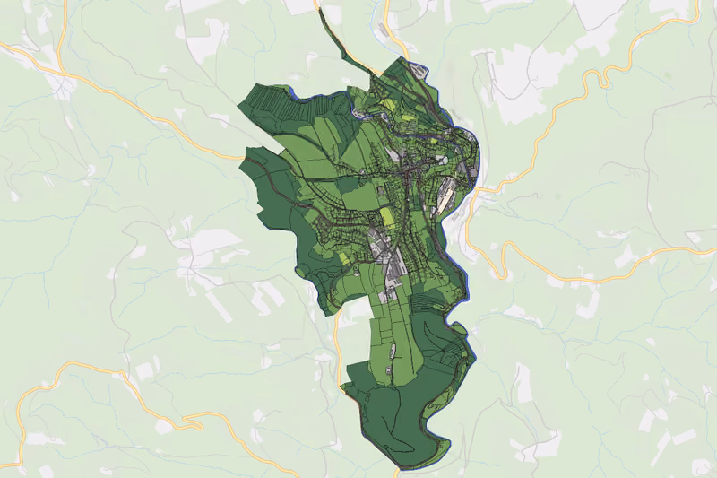 Kartenvorschau des Bodenverbrauchs der KG Birkfeld