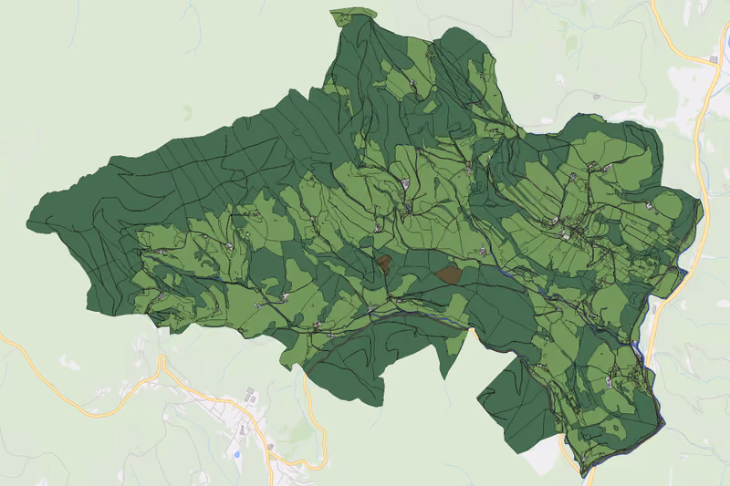 Kartenvorschau des Bodenverbrauchs der KG Falkenstein