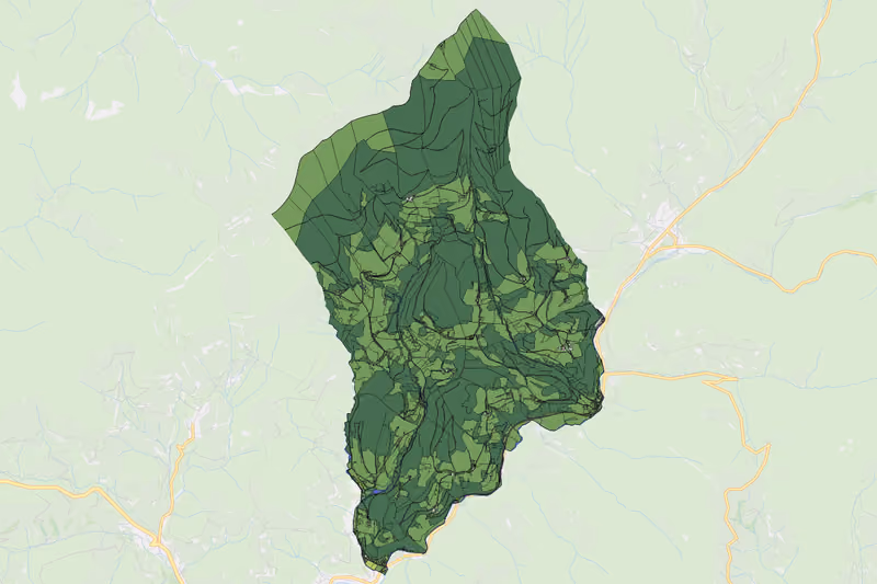 Kartenvorschau des Bodenverbrauchs der KG Grubbauer