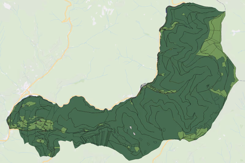 Kartenvorschau des Bodenverbrauchs der KG Inneres Kaltenegg