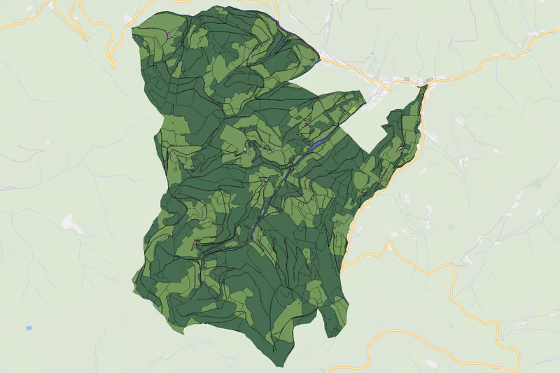 Kartenvorschau des Bodenverbrauchs der KG Mitterbach