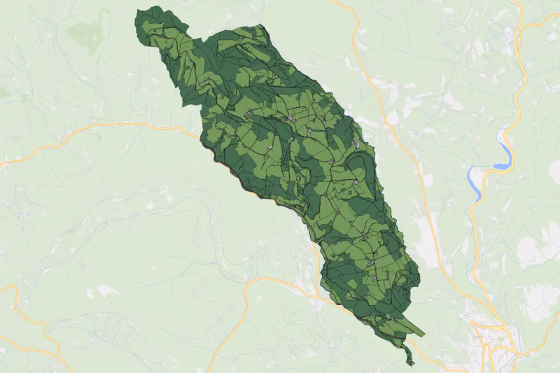 Kartenvorschau des Bodenverbrauchs der KG Piregg